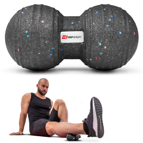 Масажний м'яч  Hop-Sport HS-P120DMB EPP 120 мм подвійний black - фото №4
